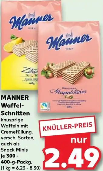 Kaufland MANNER Waffel Schnitten 300-400 g Packg. Angebot