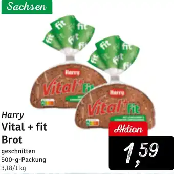 KONSUM Harry Vital + fit Brot 500 g Packung Angebot