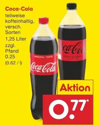 Netto Marken-Discount Coca-Cola teilweise koffeinhaltig, 1,25 Liter Angebot