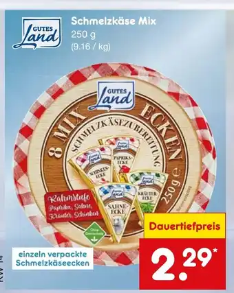Netto Marken-Discount GUTES Land Schmelzkäse Mix 250 g Angebot