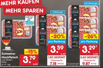 Netto Marken-Discount GUT PONHOLZ Schweine-Hackfleisch zum Braten, 800g Angebot