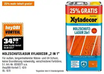 OBI XYLADECOR HOLZSCHUTZLASUR „2 IN 1" 5L Angebot