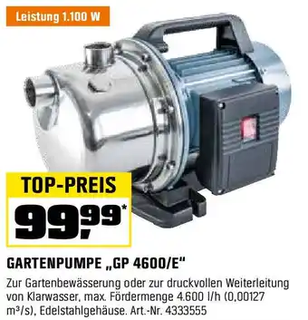 OBI GARTENPUMPE,,GP 4600/E" Angebot