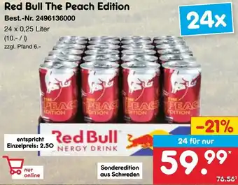 Netto Marken-Discount Red Bull The Peach Edition 24 x 0,25 Liter Angebot