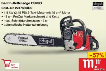 Netto Marken-Discount Scheppach Benzin-Kettensäge CSP50 Angebot