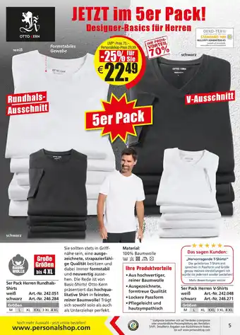 PersonalShop T-Shirt Designer-Basics für Herren 5er Pack Angebot