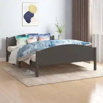 ManoMano Maisonchic - Massivholzbett Doppelbett Bett für Schlafzimmer Dunkelgrau Kiefer 140x200 cm DE71801 - Grau Angebot