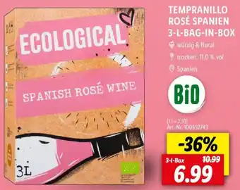 Lidl TEMPRANILLO ROSÉ SPANIEN 3-L-BAG-IN-BOX Angebot