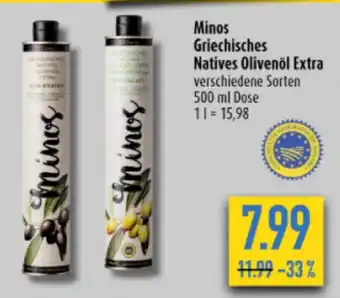 diska Minos Griechisches Natives Olivenöl Extra verschiedene Sorten 500ml Angebot