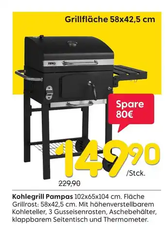 Rusta Kohlegrill Pampas 102x65x104 cm. Angebot