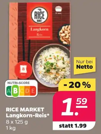 NETTO RICE MARKET Langkorn-Reis 8 x 125 g Angebot