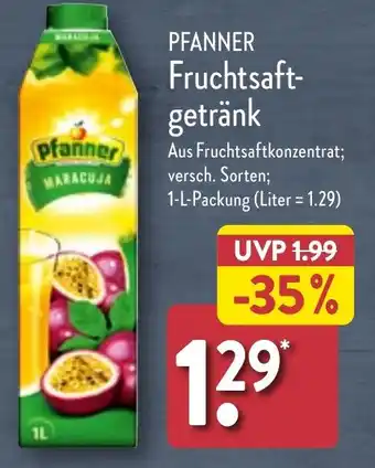 Aldi Nord PFANNER Fruchtsaft- getränk 1 l Packung Angebot