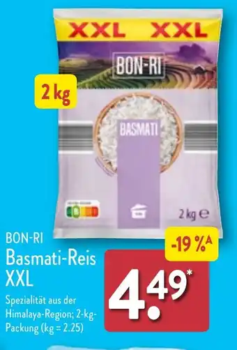 Aldi Nord BON-RI Basmati-Reis XXL 2 kg Angebot