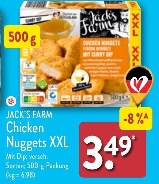 JACK'S FARM Chicken Nuggets XXL 500 g Angebot bei Aldi Nord