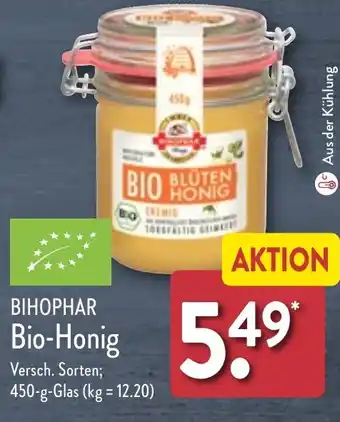 Aldi Nord BIHOPHAR Bio-Honig 450 g Glas Angebot