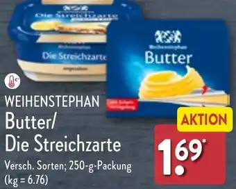 Aldi Nord WEIHENSTEPHAN Butter/ Die Streichzarte 250 g Packung Angebot