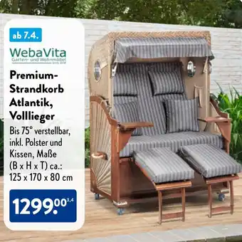 Aldi Nord WebaVita Premium Strandkorb Atlantik, Volllieger Angebot