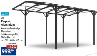 Aldi Nord GFP Carport, Aluminium Angebot