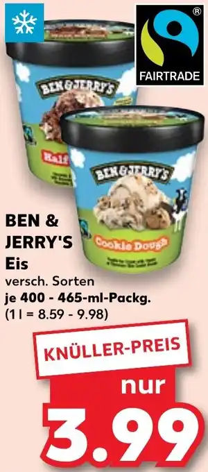 Kaufland BEN & JERRY'S Eis 400-465 ml Packg. Angebot