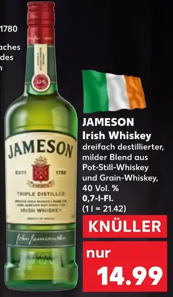 Kaufland JAMESON Irish Whiskey 0,7 L-Fl. Angebot