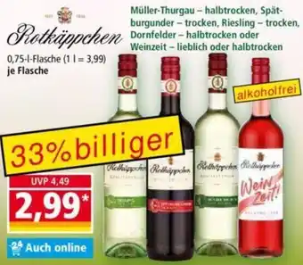 Norma Rotkäppchen 0,75 L Flasche Angebot