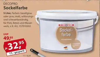 Sonderpreis Baumarkt DECOPRO Sockelfarbe 5L Angebot