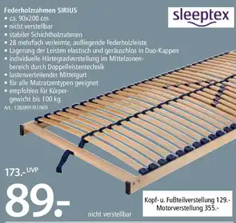 Zurbrüggen Sleeptex Federholzrahmen SIRIUS Angebot