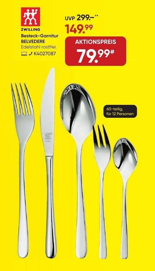 ZWILLING Besteck-Garnitur BELVEDERE Edelstahl rostfrei. Angebot bei Galeria