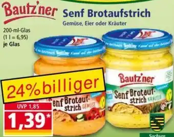 Norma Bautz'ner Senf Brotaufstrich 200 ml Glas Angebot