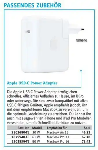 Conrad Apple USB-C Power Adapter Angebot