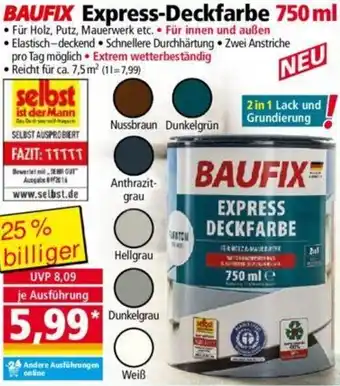 Norma BAUFIX Express-Deckfarbe 750ml Angebot