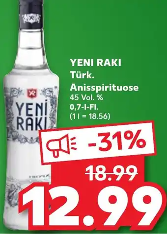 Kaufland YENI RAKI Türk. Anisspirituose 0,7 L-Fl. Angebot