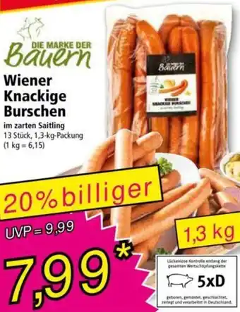 Norma DIE MARKE DER Bauern Wiener Knackige Burschen 1,3 kg Angebot