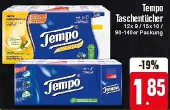 Edeka Tempo Taschentücher 12x 9/15x10 / 90-140 er Packung Angebot