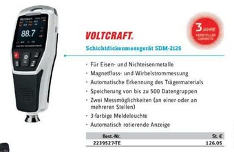 Conrad Voltcraft Schichtdickenmessgerät SDM 2125 Angebot