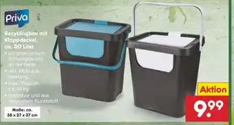 Netto Marken-Discount Priva Recyclingbox mit Klappdeckel, ca. 30 Liter Angebot