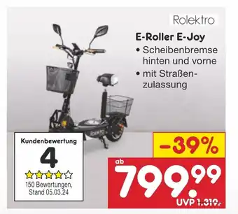 Netto Marken-Discount Rolektro E-Roller E-Joy Angebot