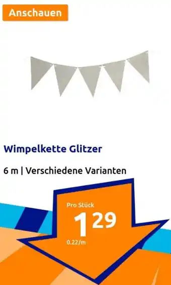 Action Wimpelkette Glitzer Angebot