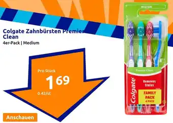 Action Colgate Zahnbürsten Premier Clean 4er-Pack | Medium Angebot