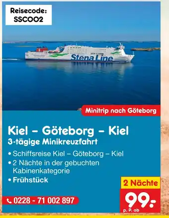 Netto Marken-Discount Kiel - Göteborg – Kiel 3-tägige Minikreuzfahrt Angebot