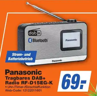 K+B Expert Panasonic Tragbares DAB+ Radio RF-D15EG-K Angebot