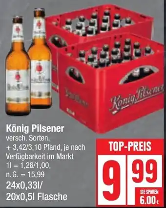 Edeka König Pilsener 24x0,331/20x0,5 l Flasche Angebot