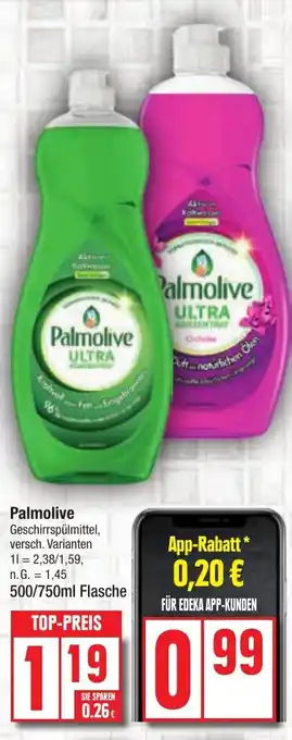 Edeka Palmolive Geschirrspülmittel 500/750ml Flasche Angebot