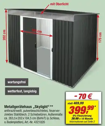 toom Baumarkt Metallgerätehaus „Skylight" Angebot