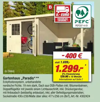 toom Baumarkt Gartenhaus "Paradis" Angebot