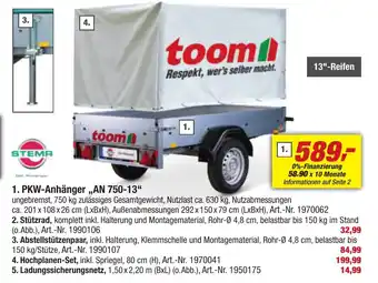 toom Baumarkt STEMA 1. PKW-Anhänger "AN 750-13" Angebot