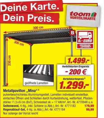 toom Baumarkt Metallpavillon "Mina" Angebot