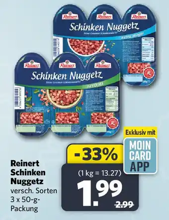 Combi Reinert Schinken Nuggetz 3 x 50 g Packung Angebot