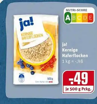 REWE Ja! Kernige Haferflocken Angebot