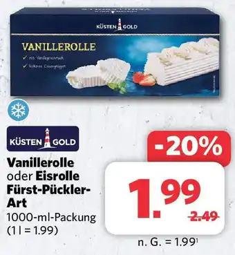 Combi KÜSTEN GOLD Vanillerolle oder Eisrolle Fürst-Pückler Art 1000 ml Packung Angebot